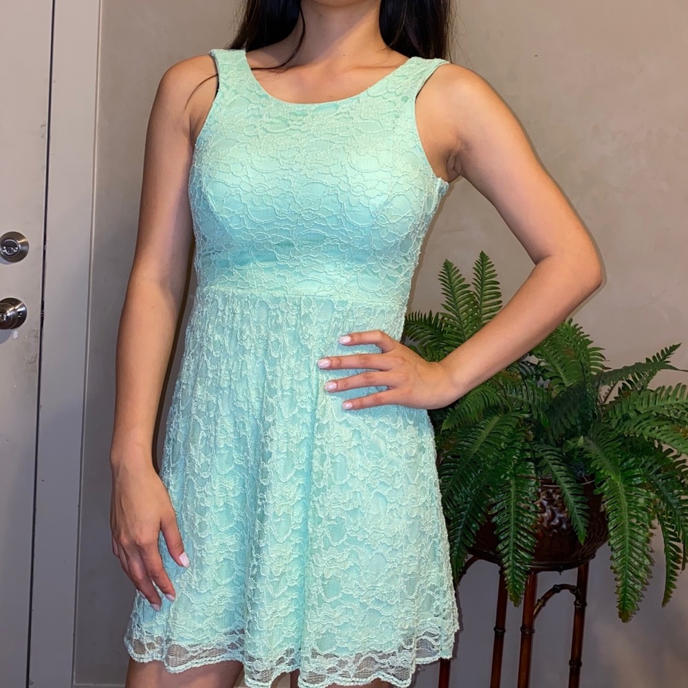 Teal Lace Dress